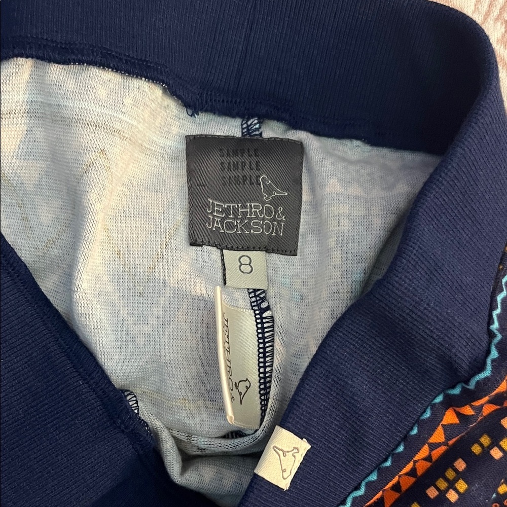 Tribal Print Women's Pajama Set - Navy and Orange US size 4 - Picture 6 of 6